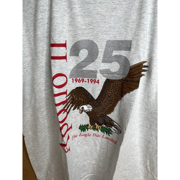 New Vintage Fruit of the Loom Apollo 11 25th Anniversary Package Tshirt XL Grey - Picture 4 of 11